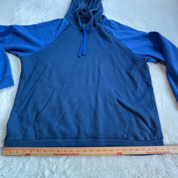 Under Armour Men’s Hoodie Sweatshirt XXL Loose Fit Blue Colorblock UA Logo - Picture 4 of 13